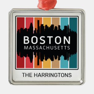 Ornamento De Metal Nome Personalizado Boston Massachusetts