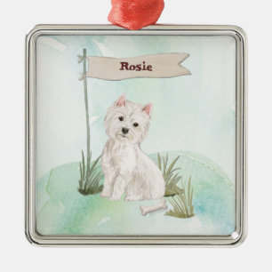 Ornamento De Metal Nome Personalizado Cão de Pet Westie