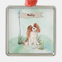 Ornamento De Metal Nome Personalizado Cavalier King Charles Spaniel P