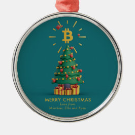 Ornamento De Metal Nome Personalizado de Criptomoeda de Natal Merry