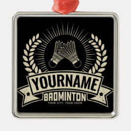 Ornamento De Metal Nome Personalizado do Jogador de Badminton Racquet