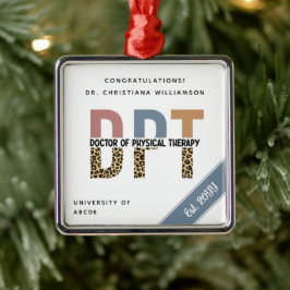 Ornamento De Metal Nome Personalizado DPT Médico de Terapia Física
