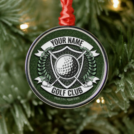 Ornamento De Metal Nome Personalizado Golfer Golf Club Turf Clubhouse