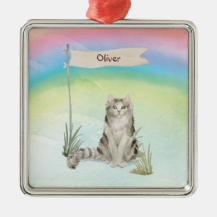 Ornamento De Metal Nome Personalizado Ragamuffin Cat Pet
