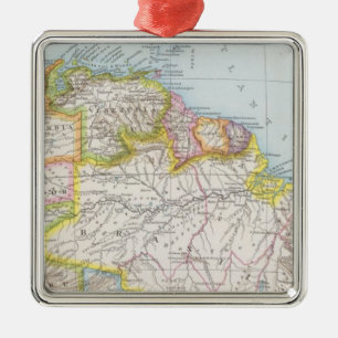 Ornamento De Metal Nordliches Blatt de Sudamerika - mapa de Ámérica