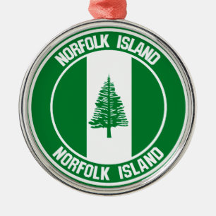 Ornamento De Metal Norfolk Island Round Emblem