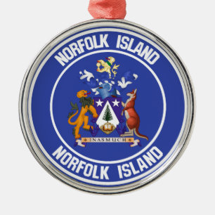 Ornamento De Metal Norfolk Island Round Emblem