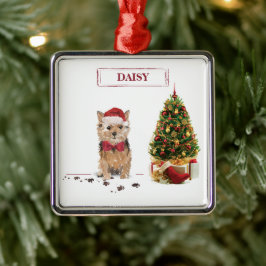 Ornamento De Metal Norfolk Terrier Engraçado Cachorro de Natal com Ár