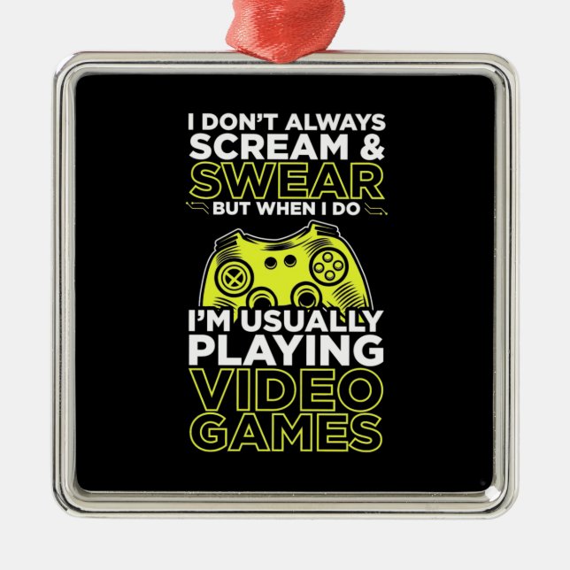 Ornamento De Metal Normalmente Estou Jogando Videos games (Frente)
