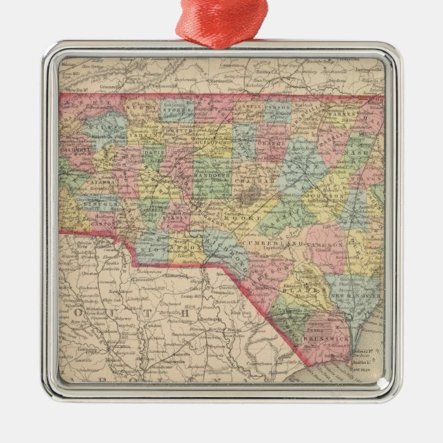 Ornamento De Metal North Carolina 8 (Frente)