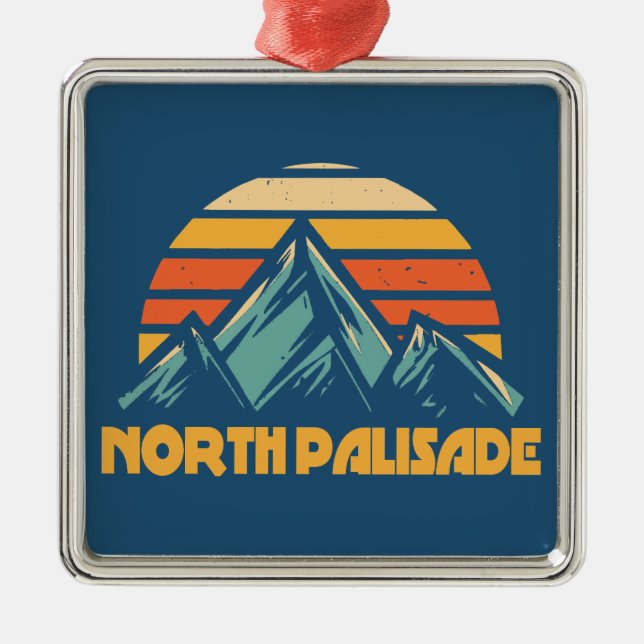 Ornamento De Metal North Palisade Califórnia Turquesa Retro (Frente)