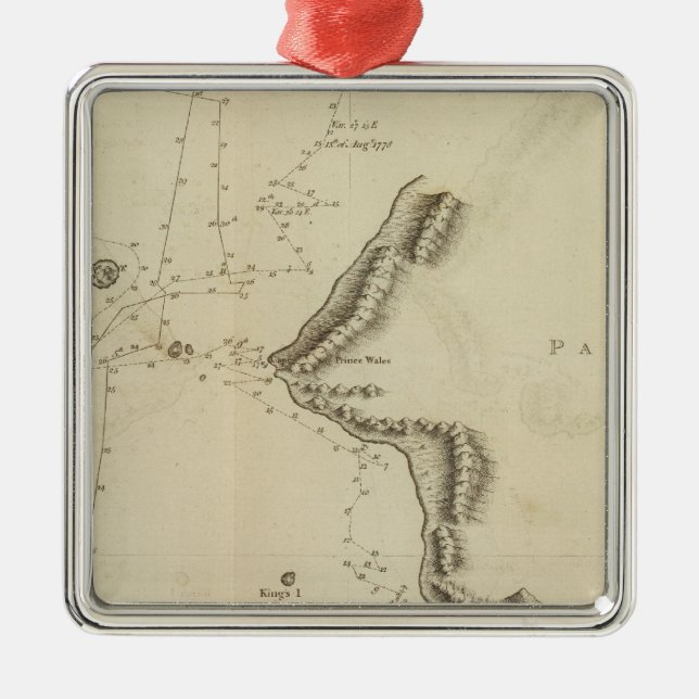 Ornamento De Metal Norton Sound, Estreito de Bherings, Alasca (Frente)