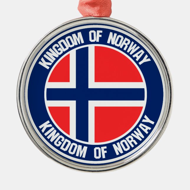 Ornamento De Metal Noruega Round Emblem (Frente)