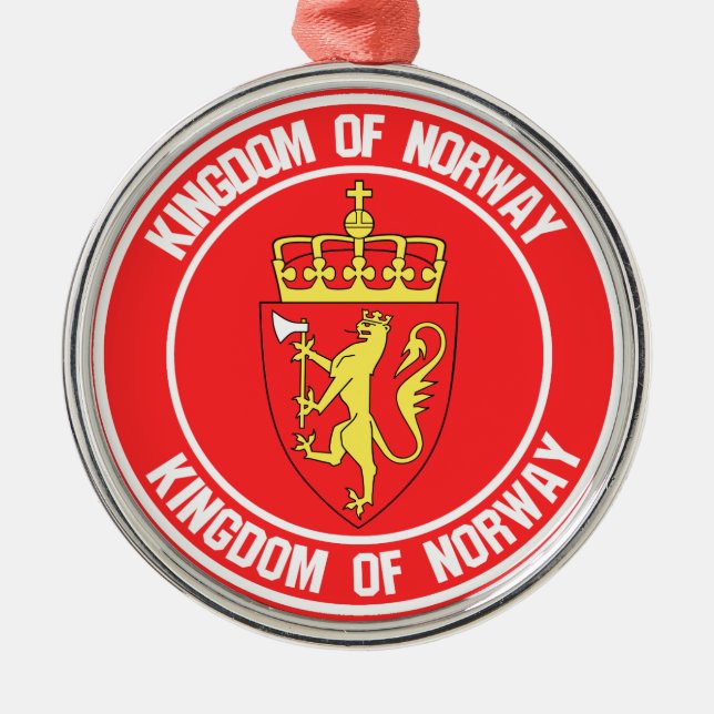 Ornamento De Metal Noruega Round Emblem (Frente)