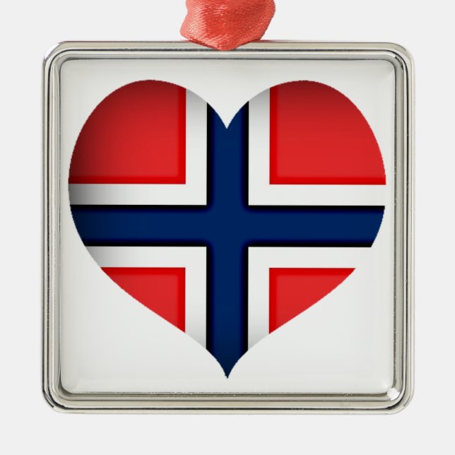 Ornamento De Metal Norway Flag Heart (Frente)