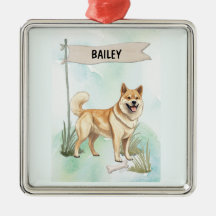 Norwegian Buhund Aquarela Cachorro Personalizado