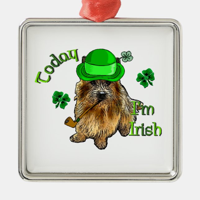 Ornamento De Metal Norwich Terrier St Patricks (Frente)