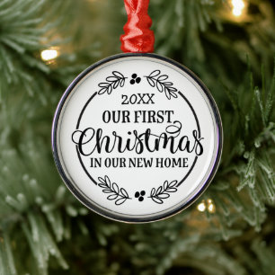 Ornamento De Metal Nossa Primeira Casa de Natal