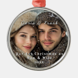 Ornamento De Metal Nossa Primeira Foto Pessoal de Natal