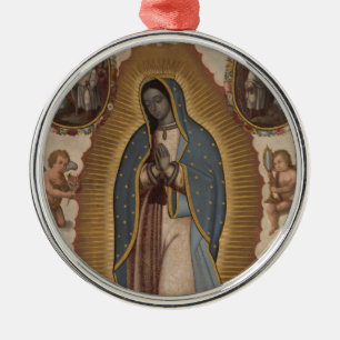 ORNAMENTO DE METAL NOSSA SENHORA DE GUADALUPE REZA POR NÓS