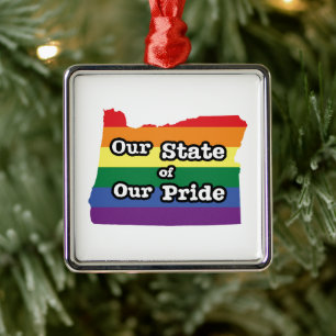 Ornamento De Metal Nosso Estado de Orgulho  Oregon