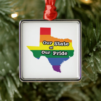 Ornamento De Metal Nosso Estado de Orgulho | Texas