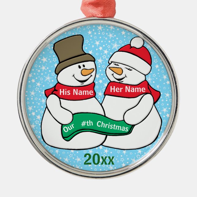 Ornamento De Metal Nosso Nth Natal (Frente)