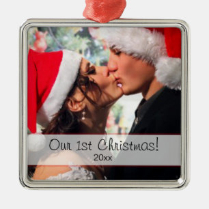 Ornamento De Metal Nosso ø Natal - adicione sua foto