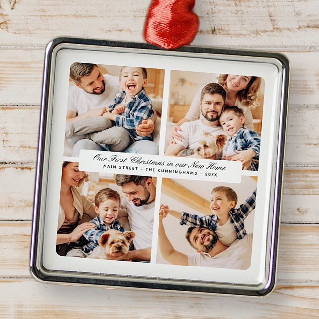 Ornamento De Metal Nosso Primeiro Natal Na Nossa Nova Casa, Moderna 4 (Criador carregado)