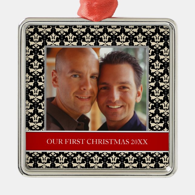 Ornamento De Metal Nossos Primeiros Pedidos de Férias de Natal (Frente)