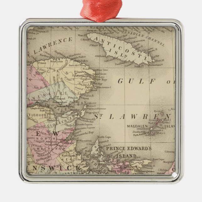 Ornamento De Metal Nova Escócia, Novo Brunswick, identificação do (Frente)