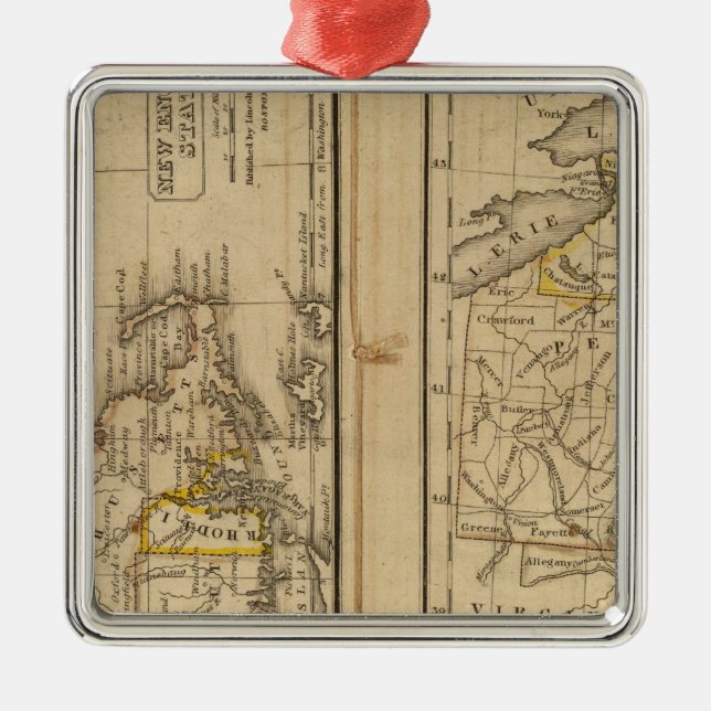 Ornamento De Metal Nova Inglaterra, estados médios (Frente)