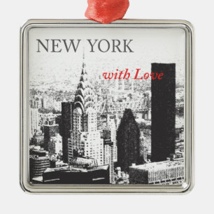 Ornamento De Metal Nova York com amor