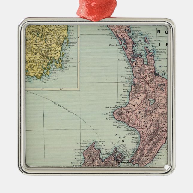 Ornamento De Metal Nova Zelândia, Tasmânia, Fiji (Frente)