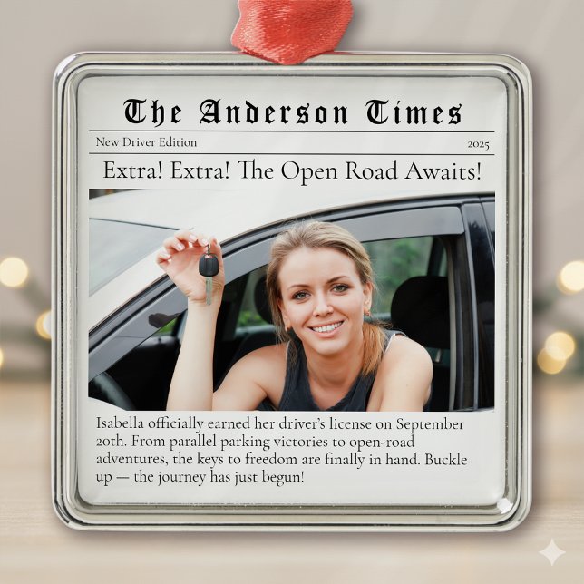 Ornamento De Metal Novo driver Primeiro Jornal Personalizado de Natal (Criador carregado)