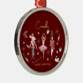 Ornamento De Metal Noz-cracker de Natal Ballerina Whimsic Kids Name