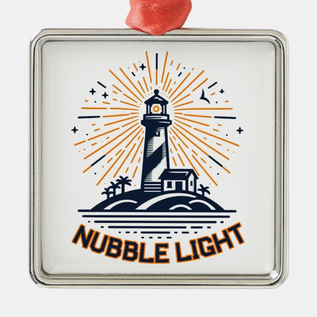 Ornamento De Metal Nubble Light Maine Sunrise (Frente)