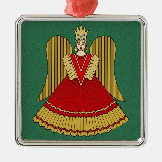 Ornamento De Metal Nuremberg Christmas Angel (Frente)