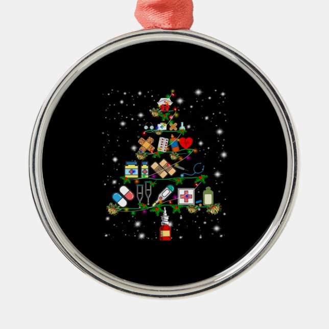 Ornamento De Metal Nurse Gift | Nurse Apparatus Christmas Tree (Frente)
