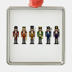Ornamento De Metal Nutcrackers em cores do arco-íris