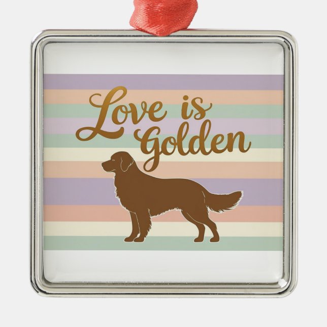 Ornamento De Metal O Amor é Dourado (Frente)