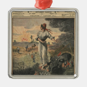 Ornamento De Metal O ano novo, France espera por melhores dias