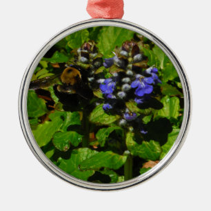 Ornamento De Metal O bálsamo de abelha roxo e Bumble a abelha
