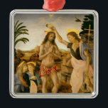 Ornamento De Metal O baptismo do cristo por John The Baptist<br><div class="desc">O baptismo do cristo por John The Baptist,  c.1475 %pipe % pelo lugar da arte de Andrea Verrocchio |: Degli Uffizi da galeria,  número de coleção italiano da imagem do artista | de Florença,  Italia |: XOT362326</div>