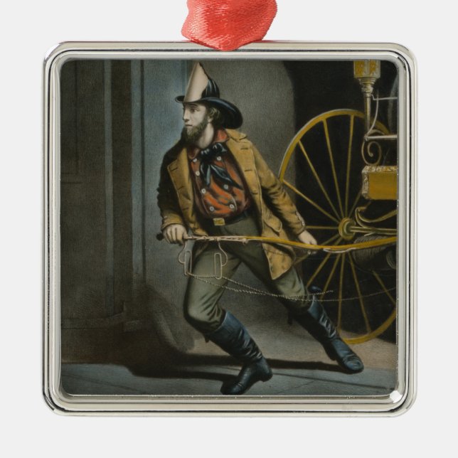 Ornamento De Metal O Bombeiro Americano: Sempre Pronto (Frente)