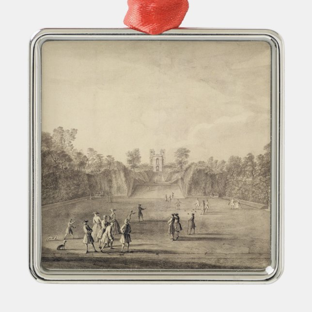 Ornamento De Metal O Bowling Green em Claremont, 1738 (gravura) (Frente)