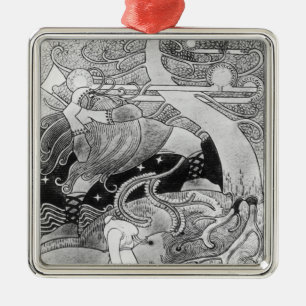 Ornamento De Metal O carvalho enorme é reduzido