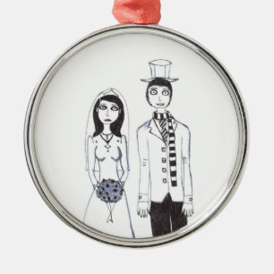 Ornamento De Metal O casamento assustador