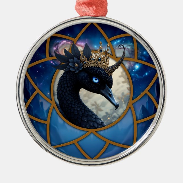 Ornamento De Metal O Cisne que Guarda a Lua.   (Frente)