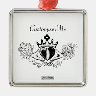 Ornamento De Metal O Claddagh (preto)